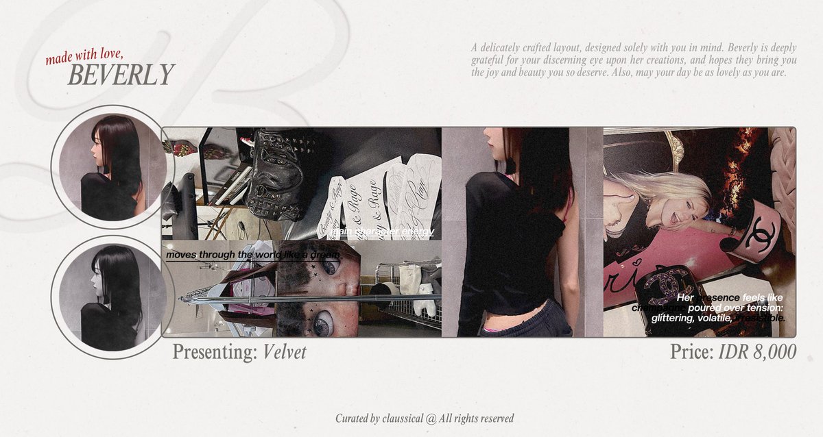 claussical's tweet image. Please help repost, thank you loves! 🤍

Blessed afternoon loveliest, Bebe punya ready stock layout Giselle AESPA dalam katalog Velvet &amp;amp; Moodie (scroll down) yang bisa langsung dijemput! 💘✨ Kindly dm me if you fancy her #zonauang #zonajajan