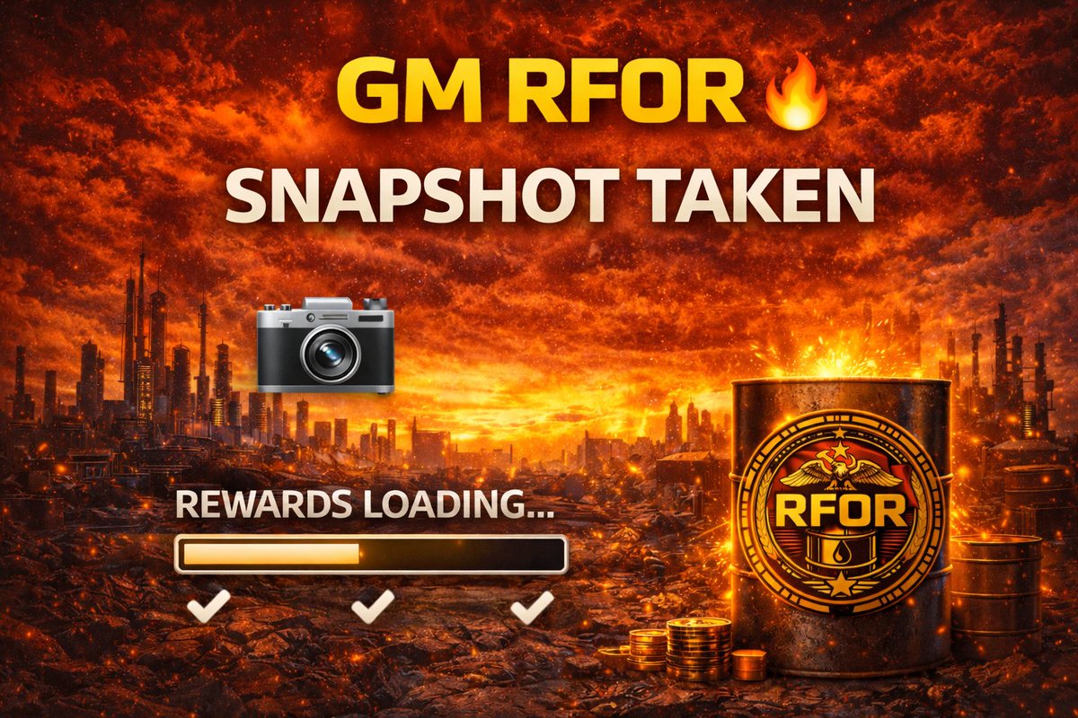 Obelix26's tweet image. GM $RFOR 🔥

Snapshot has officially been taken for the holder reward event. 📸

If you held… you’re in.

Rewards loading. 🛢️
#RFOR #Solana #SolanaGems