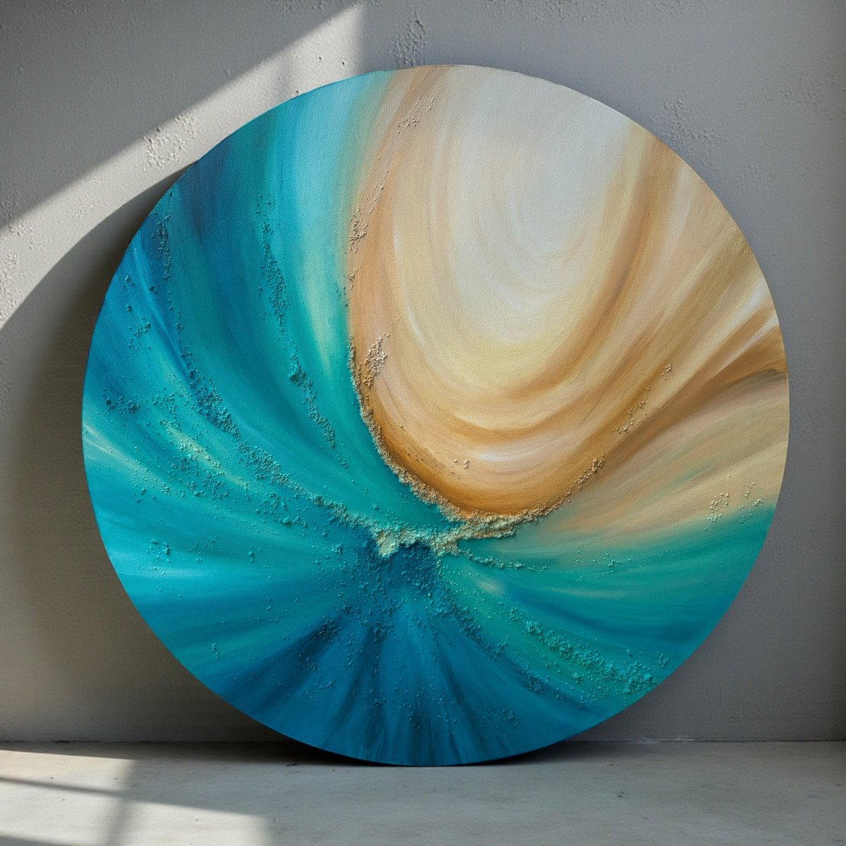 Al vértigo; alas. 

                             🪽

[  Entre arena y profundidad  ]
50cm diámetro. 
Obra disp.