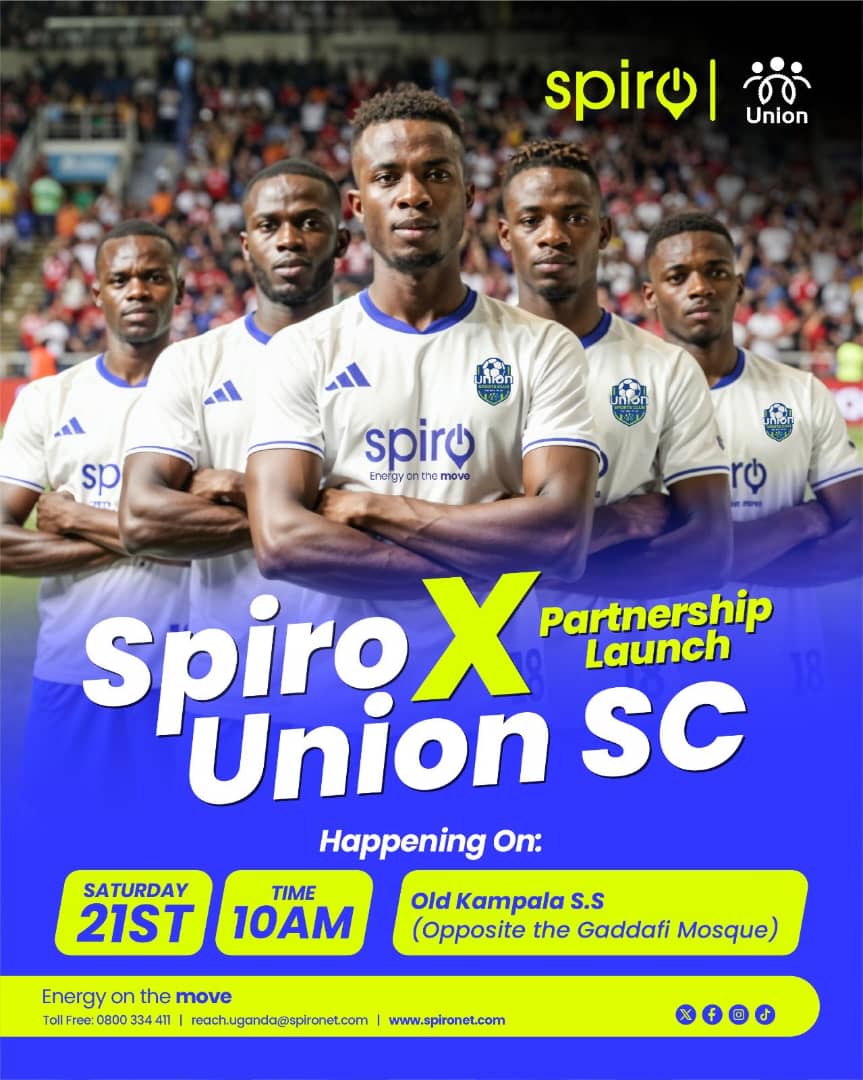 NBSportUg's tweet photo. The Spiro x Union SC partnership launch is happening this Saturday, with a host of matches, at Old Kampala S.S...
#SpiroUganda #SpiroXUnionSC https://t.co/acH6NwxFZi