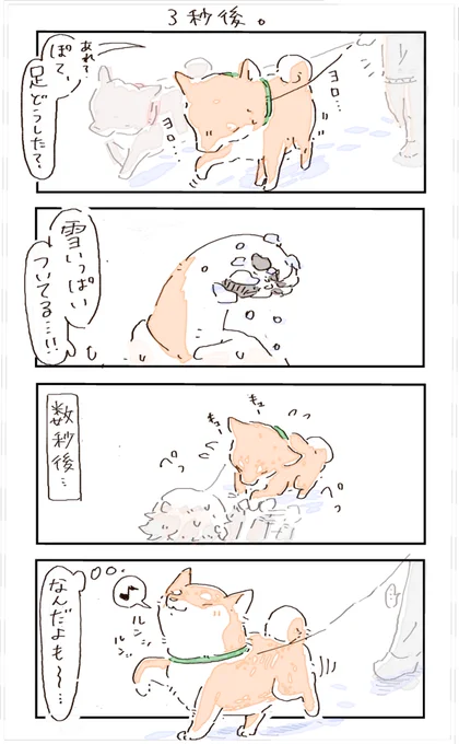 #4コマ漫画 #柴犬 
3秒後。 