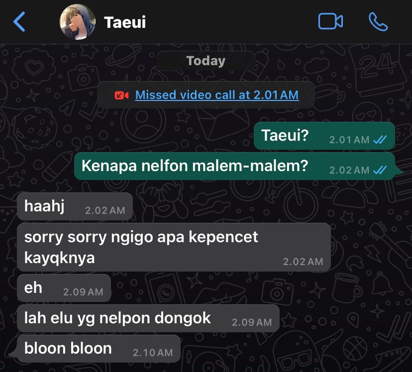 weirdosanzu's tweet photo. gini nih iltae jam 2 dini hari https://t.co/WwJpALtYkf