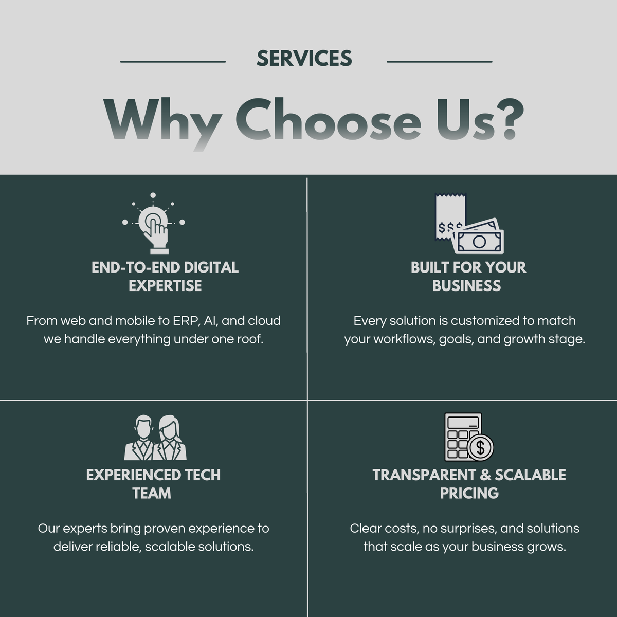 Qwint_soft's tweet photo. One tech partner. Every digital solution. Zero complexity.

From web and mobile to ERP, AI, and cloud we deliver end-to-end digital solutions built for your business.
Start your digital journey with us?
#DigitalSolutions #TechPartner #SoftwareDevelopment https://t.co/TWQDnO3koF