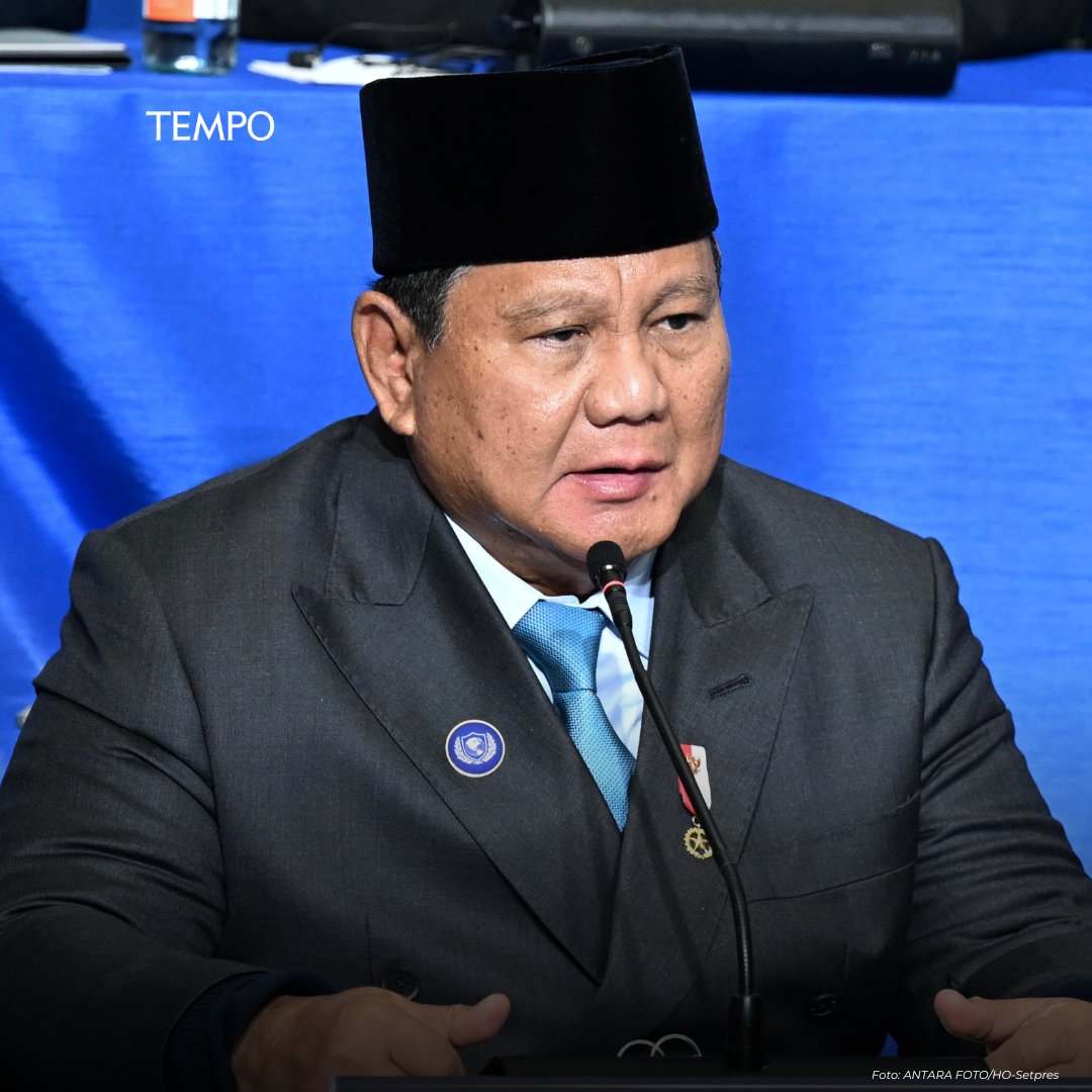 tempodotco's tweet image. Pujian Trump kepada Prabowo di KTT Board of Peace: Dia Pria Tangguh, Saya Tak Mau Melawannya