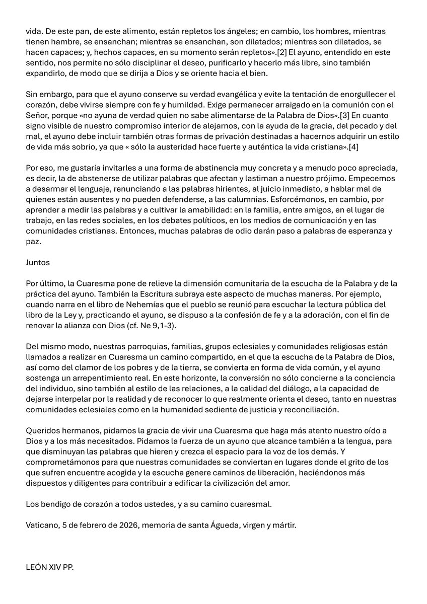 🟣NOTICIA EN LA PÁGINA WEB DE LA HERMANDAD 

La Hermandad comparte el Mensaje de Cuaresma 2026: “Escuchar y ayunar”

Puede ver su contenido a través del siguiente enlace:
hermandadlosgitanosmadrid.es/la-hermandad-c…

#hermandadlosgitanosmadrid