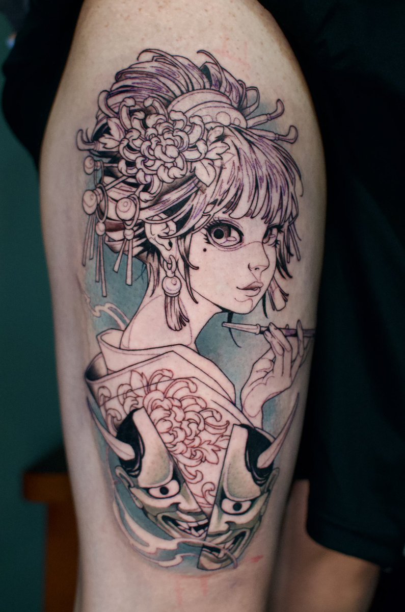 刺青妖花 JAPANESE TATTOO LADIES III 五分袖 #ボケの花 #sleevetattoo