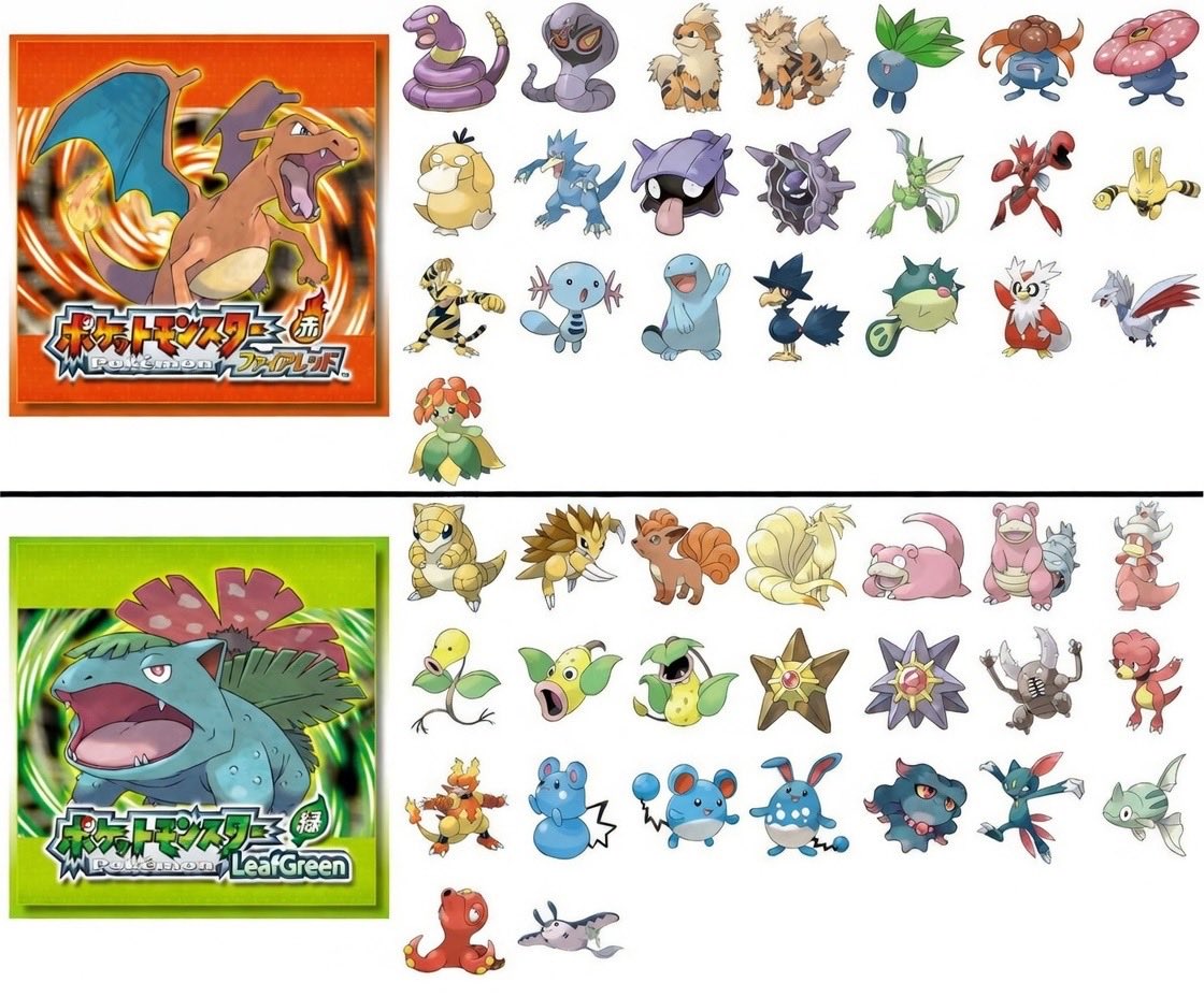Light_88_'s tweet image. FireRed vs. LeafGreen exclusive Pokémon.
Which version will you choose?

#PokemonFRLG
