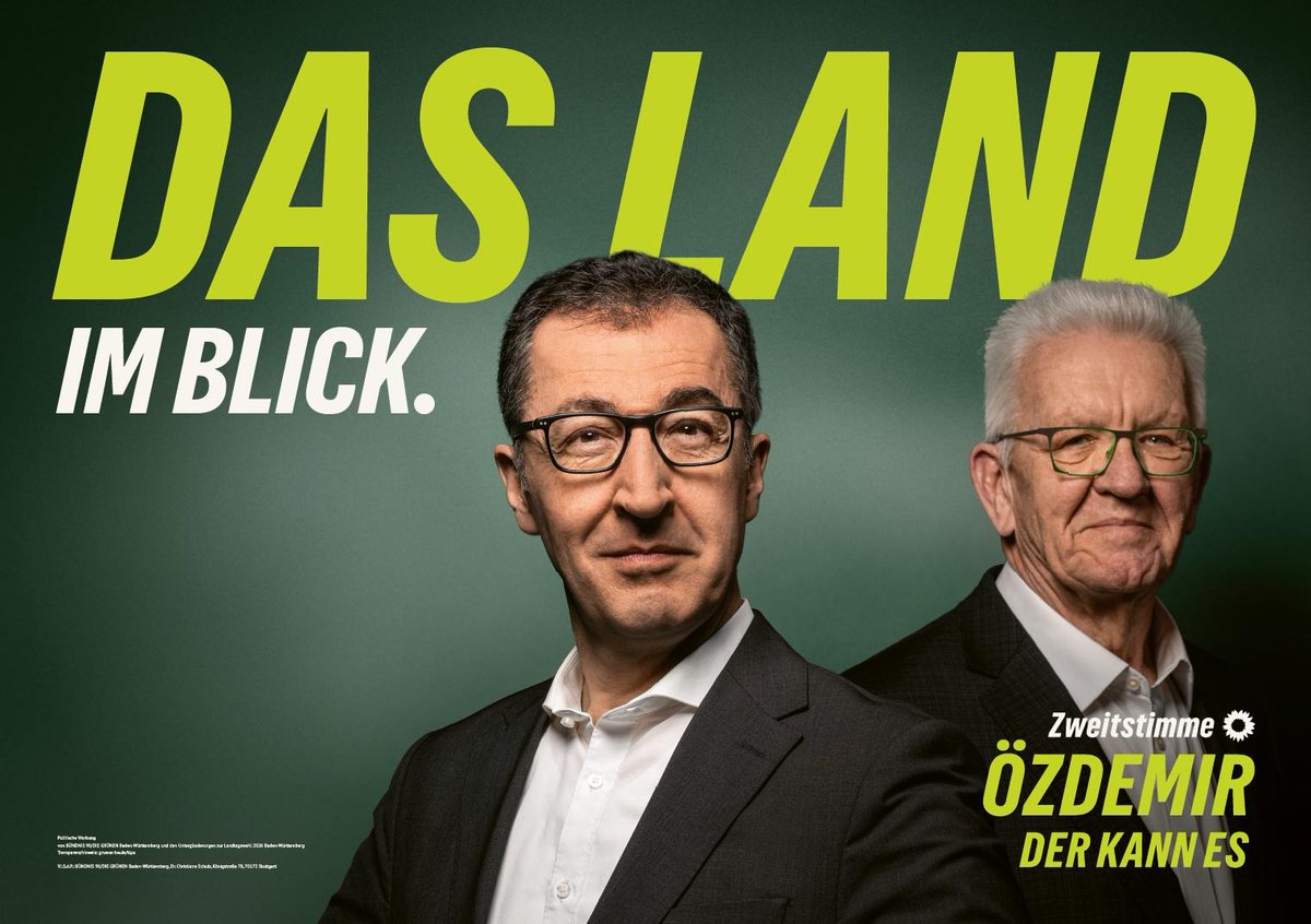 Baden-Württemberg verdient einen, der wirklich regieren kann – nicht nur schwätza. 
Cem Özdemir: 30+ Jahre Erfahrung, Parteichef, Minister, Europaprofi.
Entschlossen. Bewährt. Bereit.  Ministerpräsident Özdemir am 8. März! 💚 #CemÖzdemir #BadenWürttemberg #Landtagswahl2026