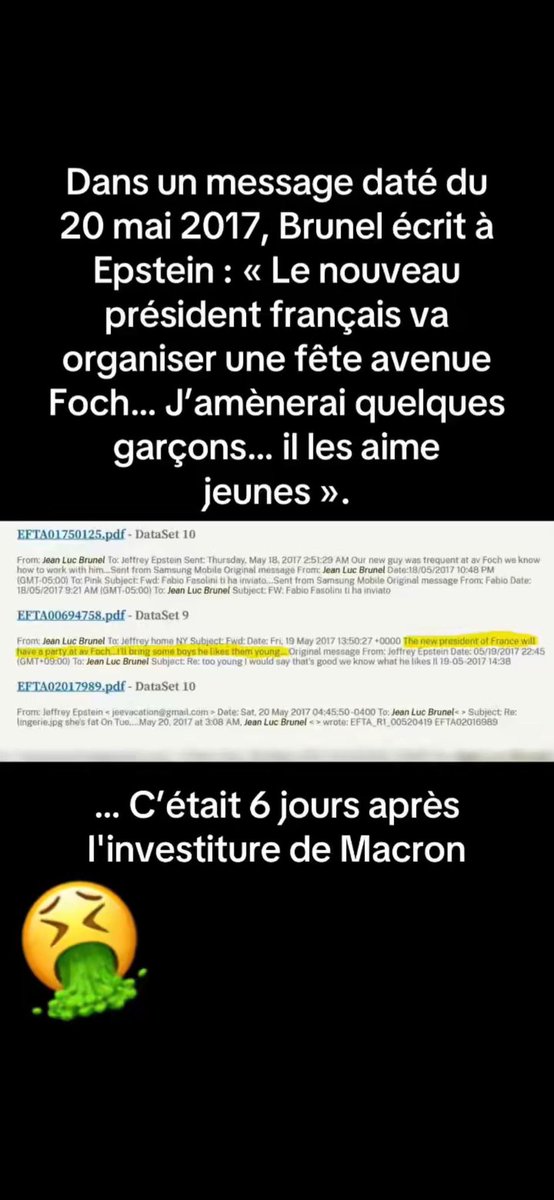 Et je rajouterais même qu’il aime les très jeunes garçons !!
Ça étonnera quelqu’un à part ceux qui préfèrent rester dans le déni du pas vu pas pris ?!
#EpsteinFiles