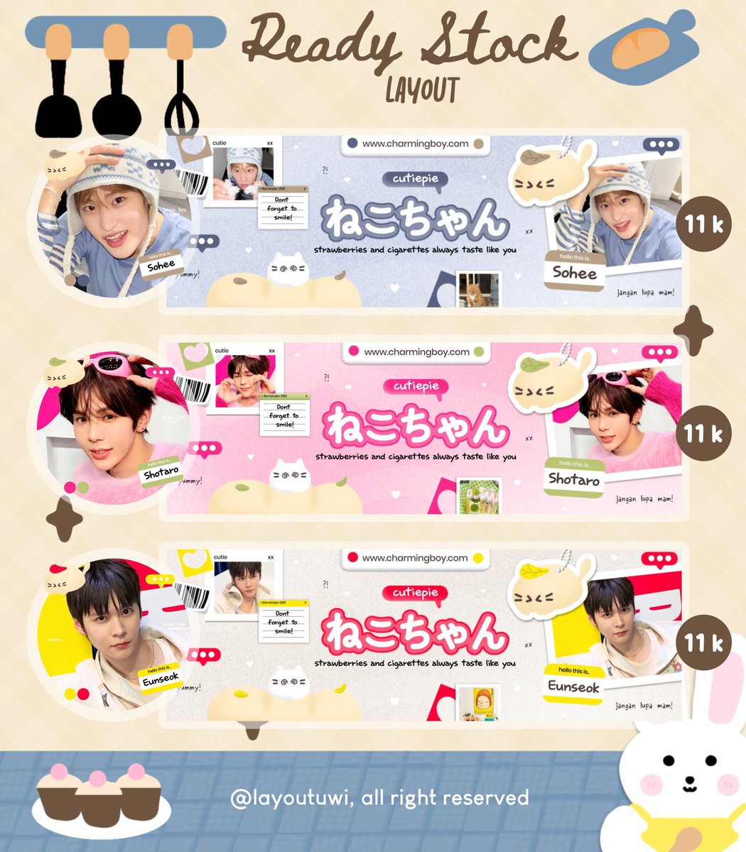 layoutuwi's tweet image. ❤️ : help repost? thanks

halo ꒰ᐢ⸝⸝⸝ᐢ꒱⸒⸒ aku bawa layout ready stock RIIZE⊹ ࣪ ˖ 🍀yang bisa kamu jemput sekarang juga. Yuk jajan⭐ #zonauang