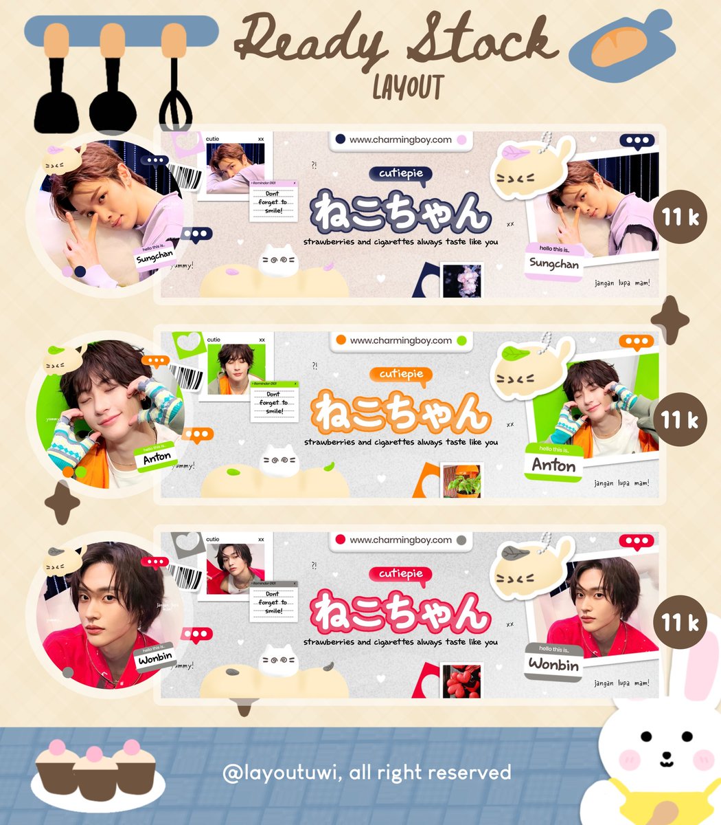 layoutuwi's tweet image. ❤️ : help repost? thanks

halo ꒰ᐢ⸝⸝⸝ᐢ꒱⸒⸒ aku bawa layout ready stock RIIZE⊹ ࣪ ˖ 🍀yang bisa kamu jemput sekarang juga. Yuk jajan⭐ #zonauang