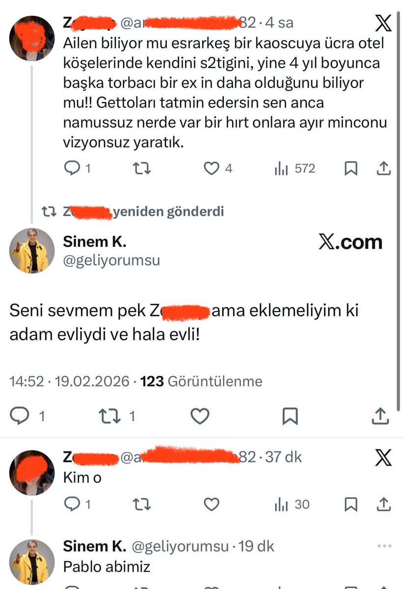 Şikayetçi olduğum kadına cevap verip kendimi savunduğumdan beri 10 gün içinde mobing yapıp şahsımı susturmak amaçlı,iftiralarla itibar suikastı yaparak saldıran/saldırtılan 5 sahte hesaptan biri daha✔️ kendisinin yazdıklarıyla beraber✔️