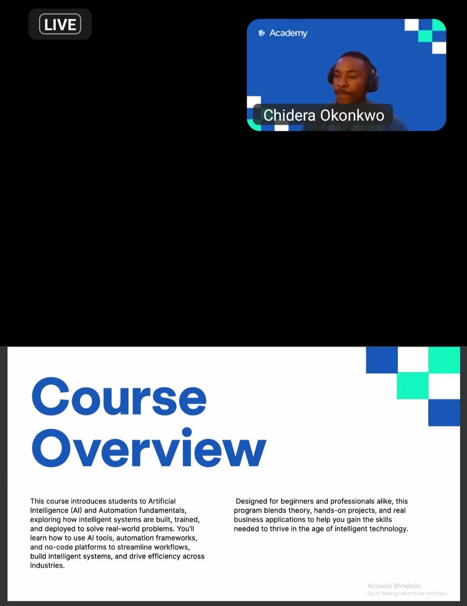 Gifteddayvid's tweet photo. Day 5 of the 30 DAYS LEARNING CHALLENGE, like I posted yesterday,I officially started my class as an AI AND AUTOMATION student @TechSphereAcad yesterday,our tutor @errah_didit did justice in taking us through the Course Overview.
#30DaysOfTech
#LearningWithTS
#AiAndAutomation https://t.co/kdhUGCLw2j