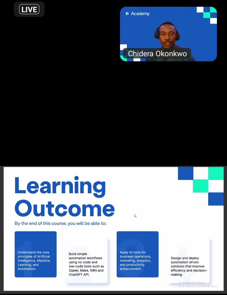 Gifteddayvid's tweet photo. Day 5 of the 30 DAYS LEARNING CHALLENGE, like I posted yesterday,I officially started my class as an AI AND AUTOMATION student @TechSphereAcad yesterday,our tutor @errah_didit did justice in taking us through the Course Overview.
#30DaysOfTech
#LearningWithTS
#AiAndAutomation https://t.co/kdhUGCLw2j
