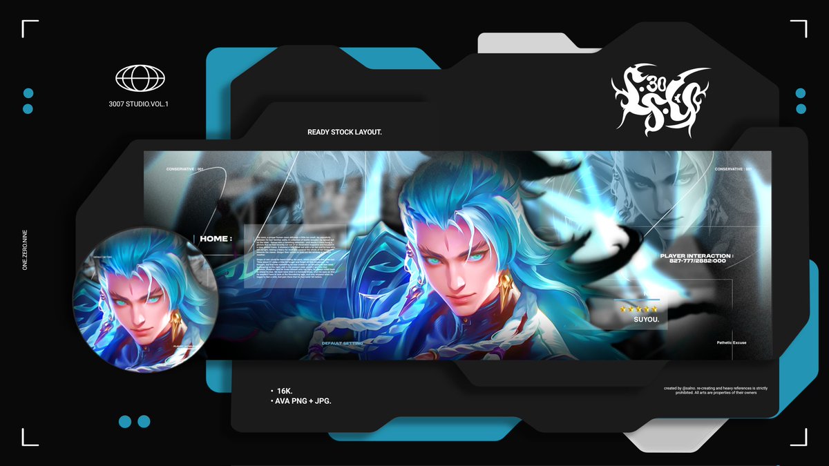 salno's tweet image. Help repost. 👾

Layout ready stock 2D MLBB
Aamon, Zetian, Floryn, Suyou, Xavier. 
16k QRIS. 

Makasih. 👾
#zonauang