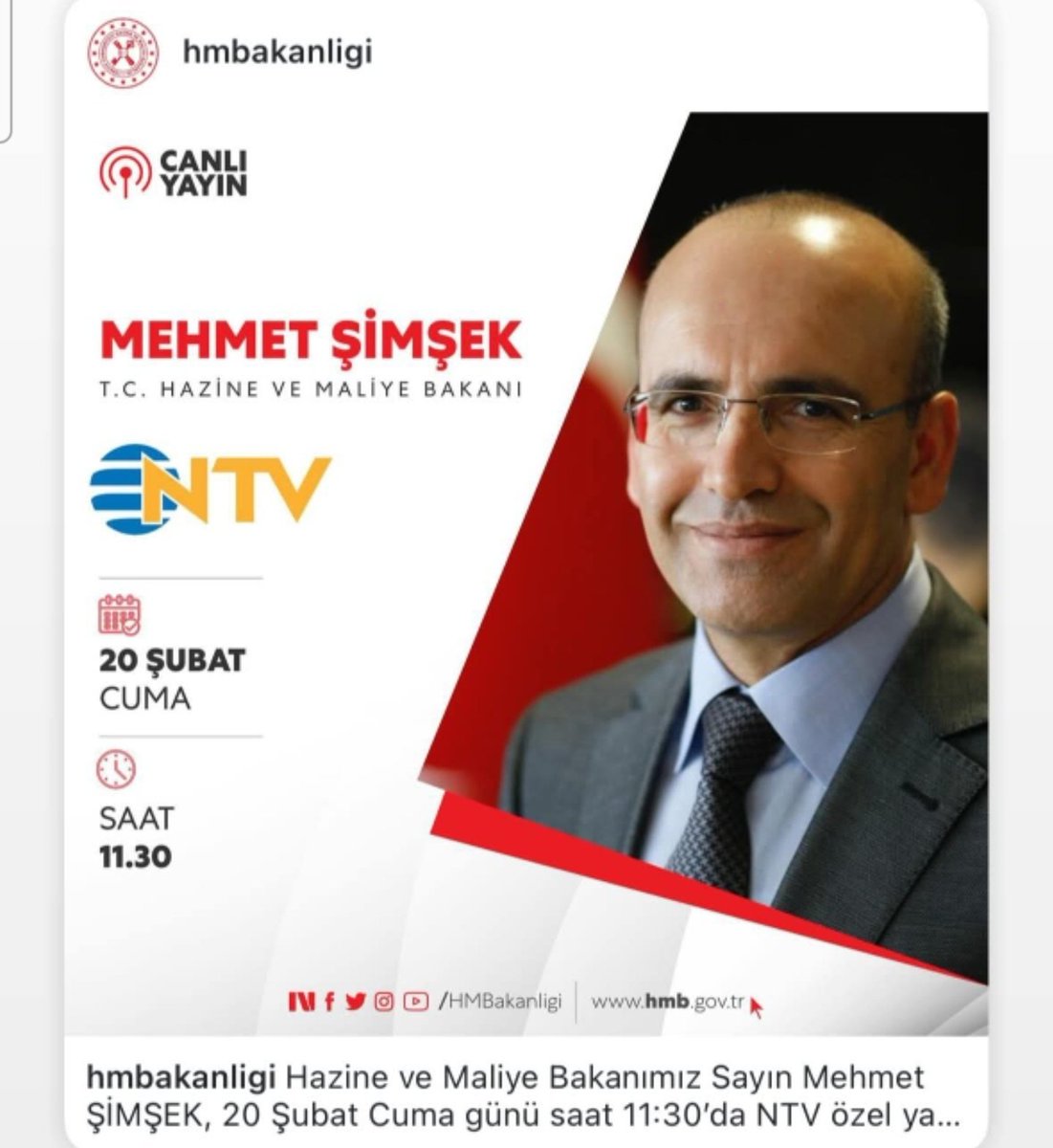 Bakan Mehmet ŞİMŞEK şuan 
<a href="/ntv/">NTV</a>  'de canli yayinda. 
Yorumlar kapalı. Sn. 
Bakana E Defterlerin Yillik olarak gonderilmesini ve astronomik cezalar yerine makul cezalara donulmesi konusunda taleplerimizi iletebilir misiniz?
#EDefterYıllıkOlsun 
<a href="/memetsimsek/">Mehmet Simsek</a> <a href="/MuhasebeBT/">Muhasebe Bilenler</a>