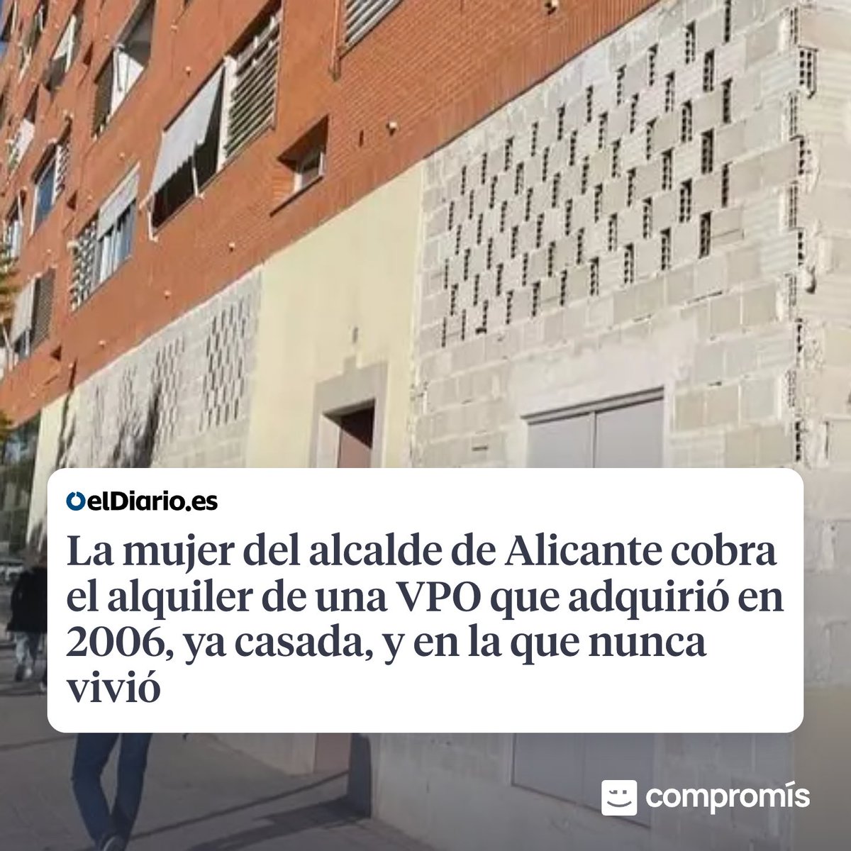 🔴 ATENCIÓ 

Resulta que la dona de l'alcalde d'Alacant també va adquirir una vivenda de VPO fa anys, en la qual mai ha viscut, i de la que el matrimoni es lucra a través d'un lloguer!

📲 eldiario.es/comunitat-vale…