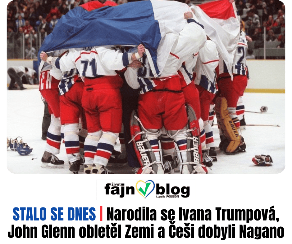 fajnblog's tweet photo. Dnes se narodila moravská rodačka Ivana Trumpová i rocker Kurt Cobain. 🎸 Češi v Naganu slavně porazili Kanadu. 🏒 John Glenn obletěl Zemi a otevřelo se Metropolitní muzeum. 🖼️🚀 #fajnblog
https://t.co/cx9NDpeSvQ https://t.co/A3LQSuDveG