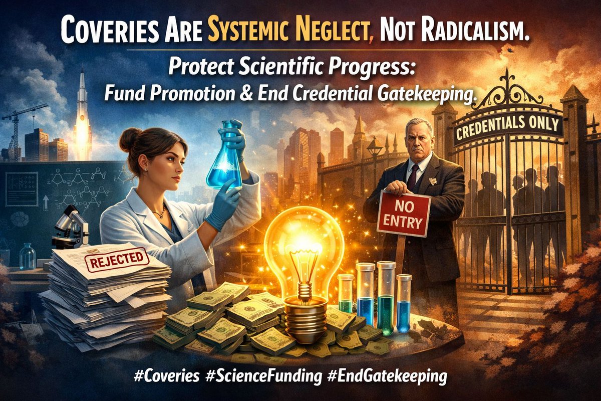SalariesScience's tweet photo. Coveries are systemic neglect, not radicalism. Protect scientific progress by funding promotion and ending credential gatekeeping. https://t.co/wMdWG8uXMo #coveries #ScienceFunding #EndGatekeeping https://t.co/98i3uUahJN
