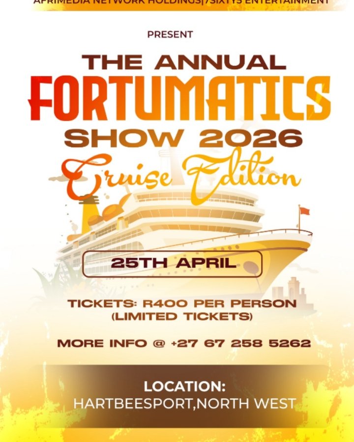 FFortune_Afrika's tweet photo. We takin the fortumatics show to a cruise at haarties tickets at webtickets https://t.co/orrf0O9Tnw