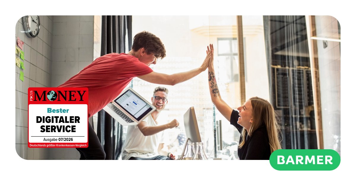 BARMER_SN's tweet photo. 🎉 Die #BARMER ist „Top-#Krankenkasse“! Ausgezeichnete Leistungen, hervorragender #Service &amp; bester digitaler Service unter 50 Kassen (#FocusMoney 7/2026)  🏆Zudem von #Ärzten &amp; Versicherten empfohlen. 🙏Danke für Ihr Vertrauen!  #GKV #BARMER https://t.co/UlXN0IK9aO