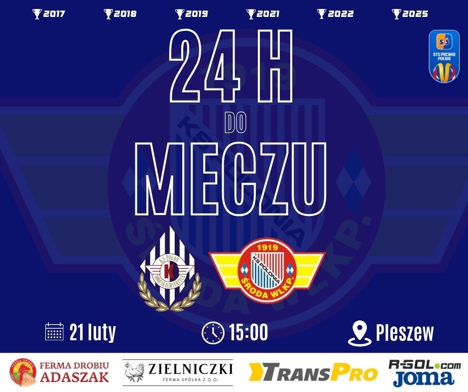 poloniasroda's tweet photo. ⏳ ZOSTAŁY TYLKO 24 GODZINY DO MECZU! 🔥
⚔️Pogoń Nowe Skalmierzyce II - Polonia Środa Wlkp. 
🏆 Wielkopolski Puchar Polski | 1/16 finału
📅 Sobota, 21 lutego | 🕒 15:00
🏟 Pleszew (boisko ze sztuczną nawierzchnią)

#KSPPOG #PoloniaŚroda #WPP https://t.co/Y5uRGcQ7HV