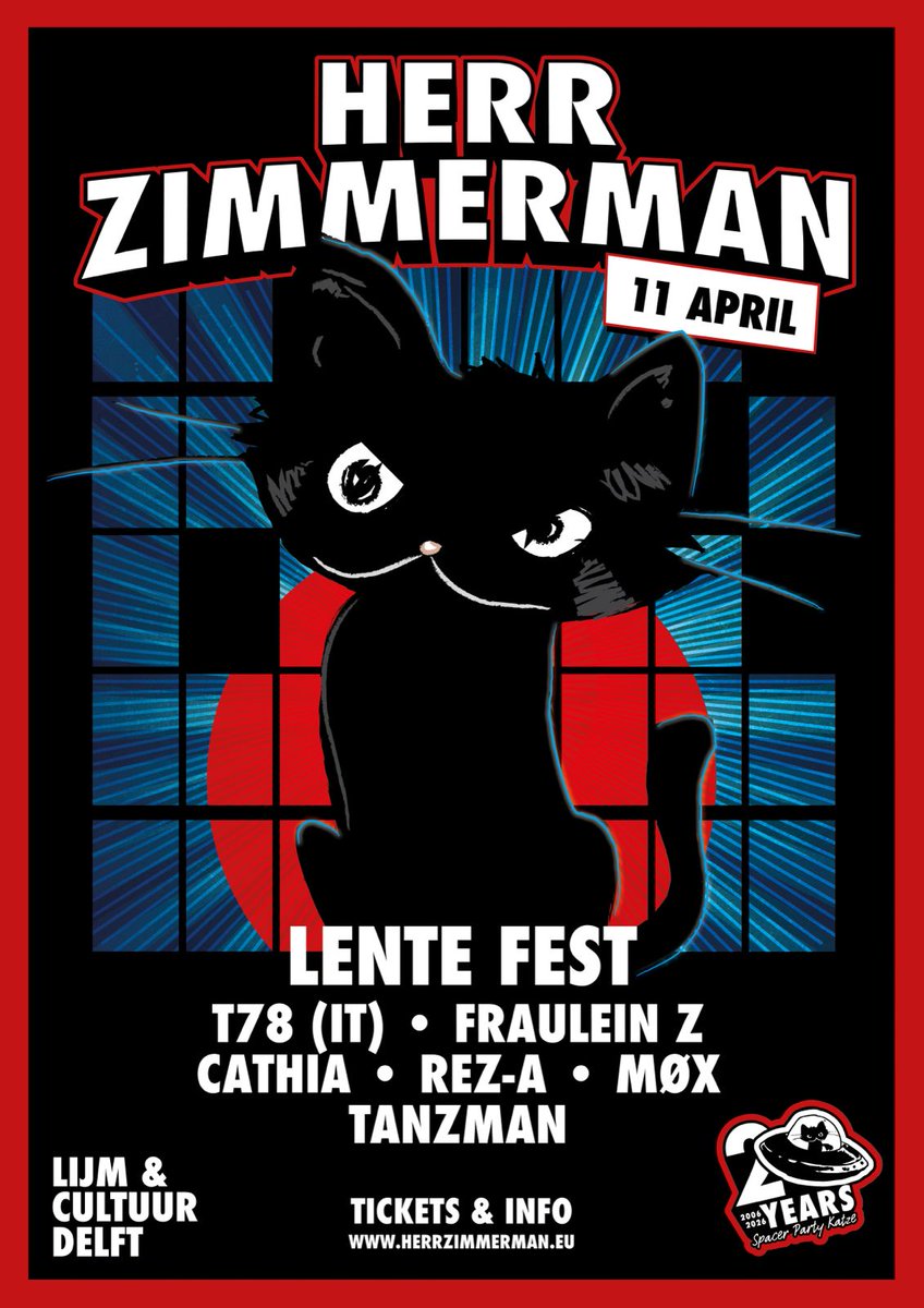 𝗭𝗮𝘁𝗲𝗿𝗱𝗮𝗴 𝟭𝟭 𝗔𝗽𝗿𝗶𝗹 - 𝗛𝗲𝗿𝗿 𝗭𝗶𝗺𝗺𝗲𝗿𝗺𝗮𝗻'𝘀 𝗟𝗲𝗻𝘁𝗲 𝗙𝗲𝘀𝘁!  😻🎈🎈
𝗥𝗲𝗴𝘂𝗹𝗮𝗿 𝗧𝗶𝗰𝗸𝗲𝘁𝘀 𝗦𝗼𝗹𝗱 𝗢𝘂𝘁! - 𝗟𝗮𝘁𝗲 𝗧𝗶𝗰𝗸𝗲𝘁𝘀 𝗻𝗼𝘄 𝗼𝗻𝗹𝗶𝗻𝗲.

Info, video's &amp; sound impressies van alle DJ's: 
■ HerrZimmerman.eu