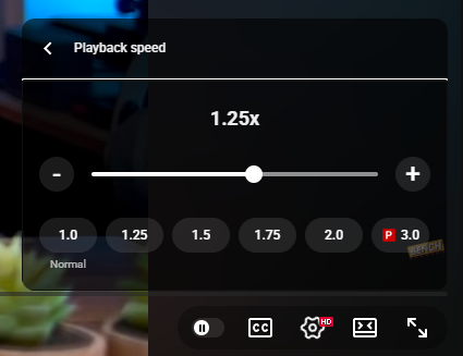Ru5her's tweet photo. Finalmente o YouTube arrumou essa UI do playback speed!!! Agora ficou muito mais fácil e rápido escolher uma velocidade acima do 1.25! 👏🏻🫡 https://t.co/2zx8vclI1Z