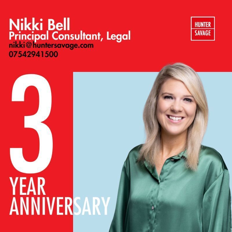 🎉Celebrating Nikki Bell’s 3-Year Anniversary at Hunter Savage!

Over the past 3 years, Nikki has supported law firms &amp; corporates across NI to strengthen their legal teams, while guiding talented professionals in their next move.

Join us in congratulating Nikki👏

#HunterSavage