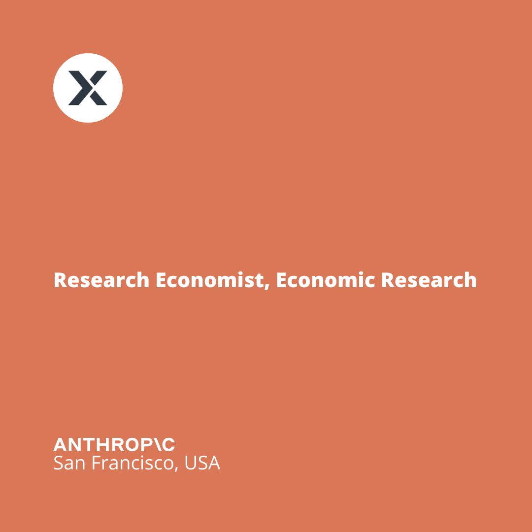 Role of the day: Research Economist, Economic Research <a href="/AnthropicAI/">Anthropic</a> 

buff.ly/yuU8nB0 

#hiring #experimentation #jobalerts