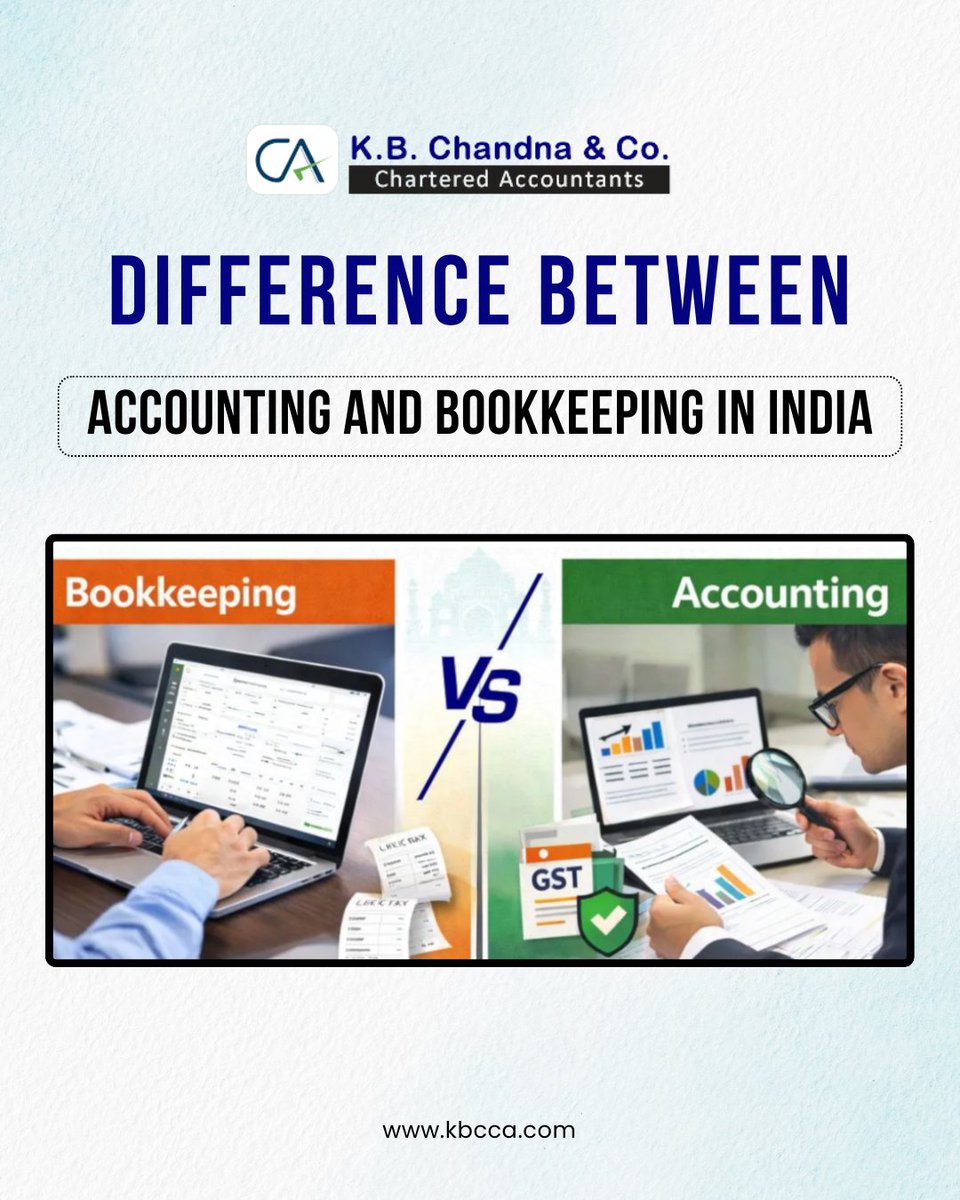 ChandnaCo's tweet photo. Difference Between Accounting and Bookkeeping in India (Complete Guide)
Know the difference. Stay compliant. Make smarter financial decisions.

👉 Read our latest blog: https://t.co/67lvYYfIcH

📞 +91 9811073984
📧 admin@kbcca.com
.
.
#AccountingServices #Bookkeeping #Financial https://t.co/CkOsV9ppOZ