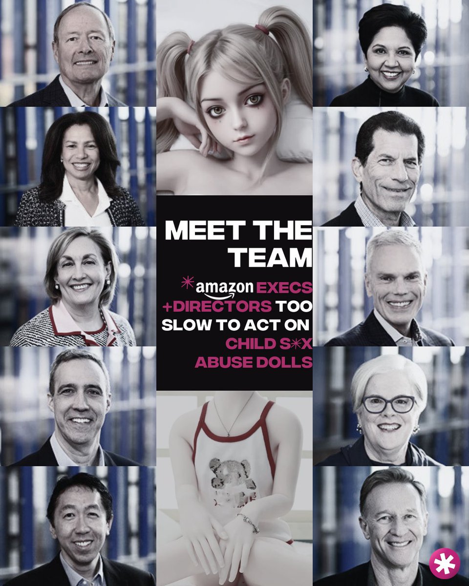 .<a href="/amazon/">Amazon</a> Board of Directors (top to bottom, L-to-R)
- General Keith Alexander  
- Edith Cooper
- Jamie Gorelick 
- Daniel Huttenlocher 
- Andrew Ng 
- Indra Nooyi 
- Jonathan Rubinstein 
- Brad Smith 
- Patricia Stonesifer 
- Wendell Weeks 

<a href="/ajassy/">Andy Jassy</a> <a href="/JeffBezos/">Jeff Bezos</a>