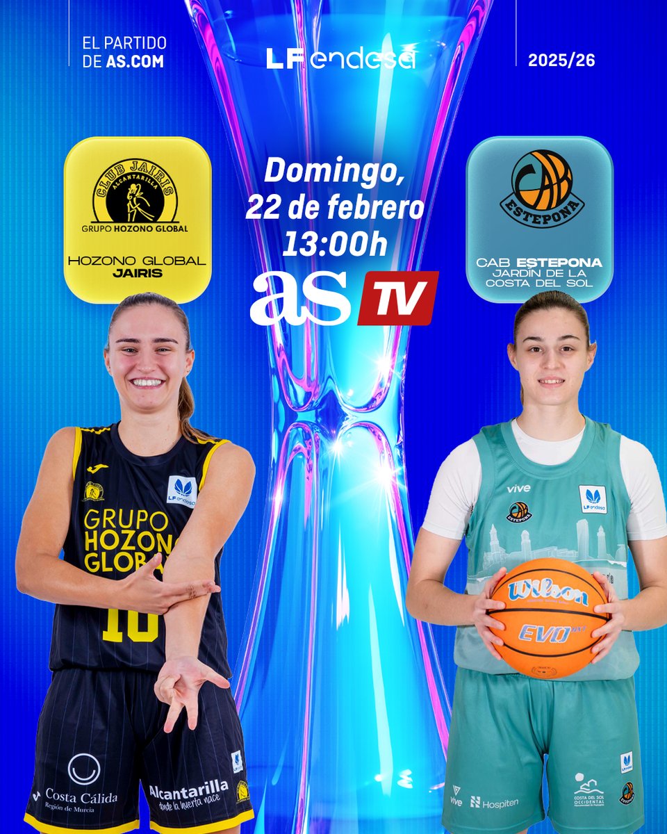 BaloncestoESP's tweet photo. ♀️ #LFEndesa @basketlover | Duelo de mucho nivel en el Fausto Vicent 🙌 

Una cita que no te puedes perder en el @diarioas‼️

@CBJairis 🆚 @CABESTEPONA 
⏰ 13:00h
📺 @AS_TV

#NadaNosDetiene https://t.co/5B9fFo8iz8