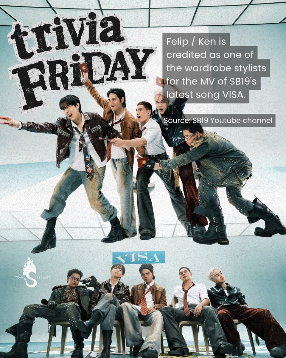 SB19's VISA MV just dropped today — and if the fits felt extra sharp, that's not a coincidence.

<a href="/felipsuperior/">FELIP</a> is one of the wardrobe stylists behind the looks…so yes, the fits lowkey have his signature all over them ✨️

We definitely see you, zer 👀

#SB19_KEN #TriviaFriday