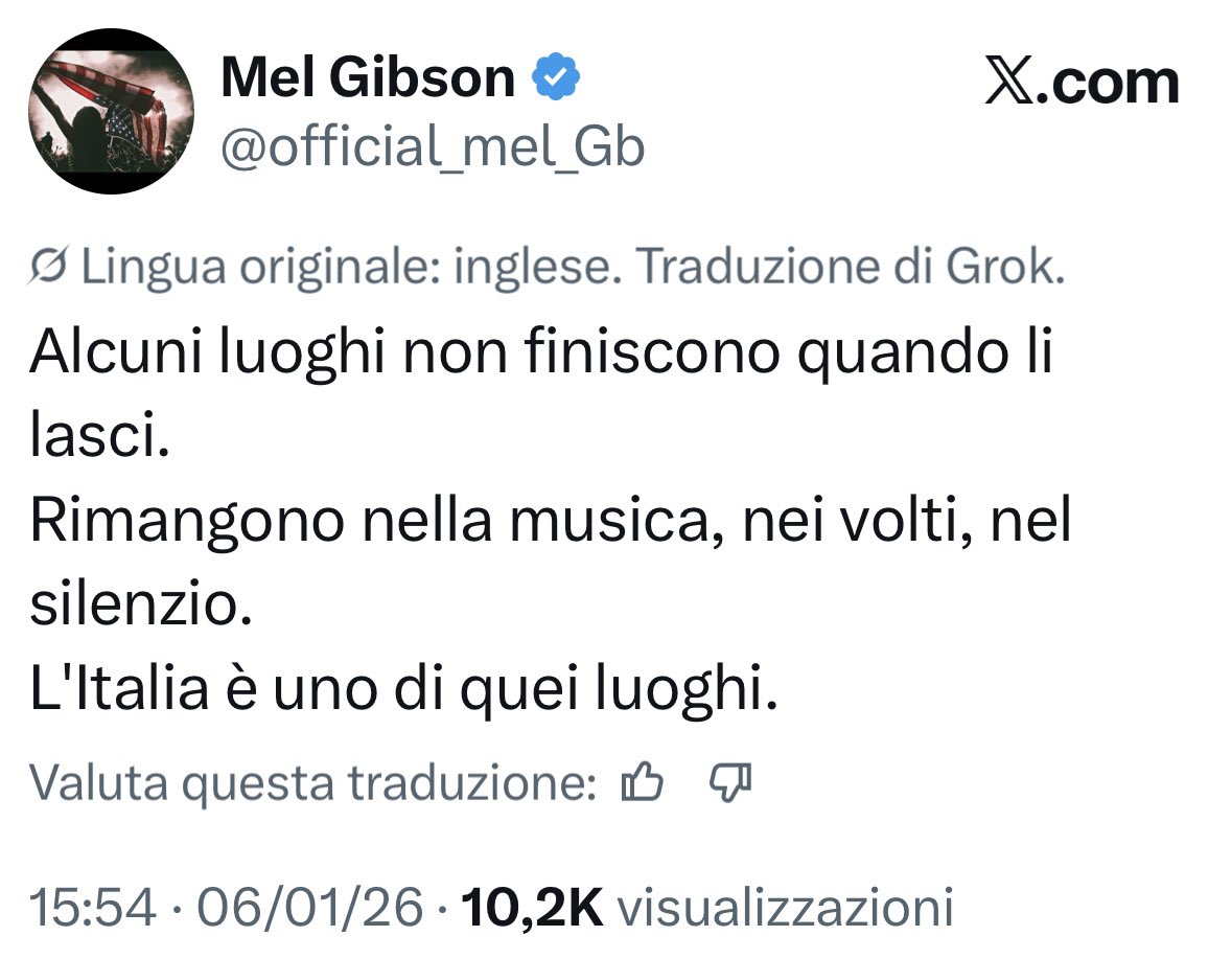 alberti68326580's tweet image. RT @RRomani1973: Dio benedica Mel Gibson 🇮🇹