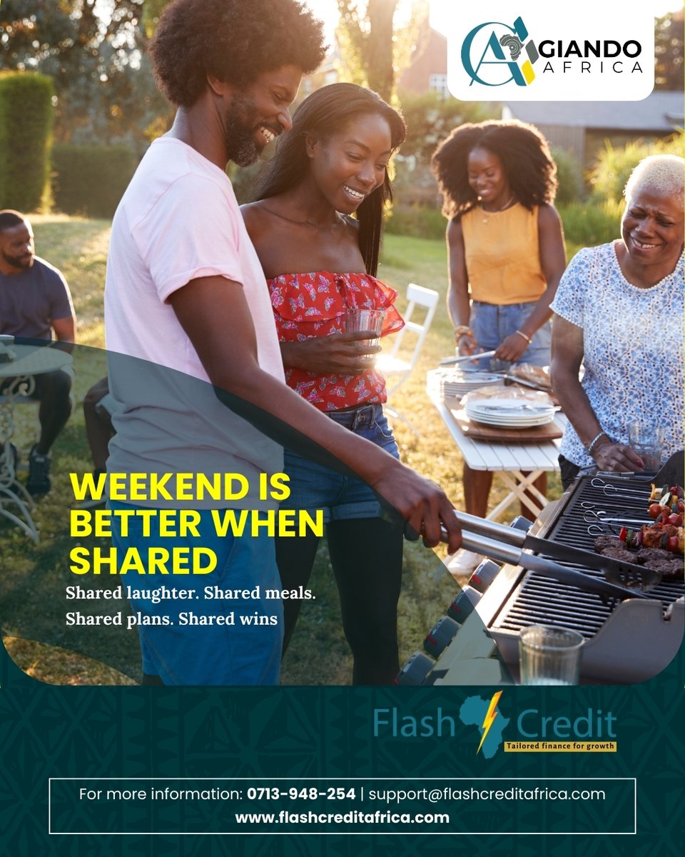 What’s the point of working hard all week… if you can’t enjoy the weekend with the people who matter?
Flashcredit Africa helps you step into your weekend confidently
Apply today.
Submit application documents to:
E: support@flashcreditafrica.com
or via WhatsApp: 0713 948 254
For