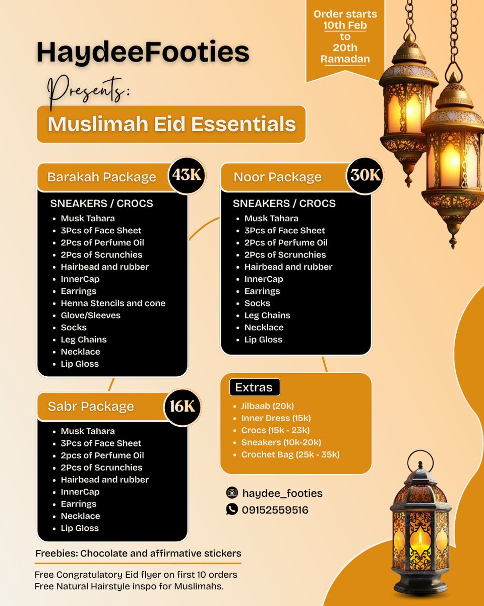 AremuHikmah's tweet photo. Assalam alaykum warahamatullah wabarakatuh my X people. 

I prelaunched my footies brand with a thoughtful Eid package for my Muslimahs. 🥹🫶

Please like, comment and Reshare.

@Ruqayahcuisines  @ApaokagiFirdaus @MuffyMohd @_zayneeh @shhhyyyyy @Naima538927 @TohiratB https://t.co/Ywdua1Uvl4