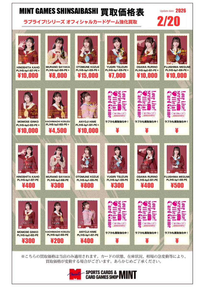 ラブカ 買取情報】 キャストエネカの買取情報を更新しました