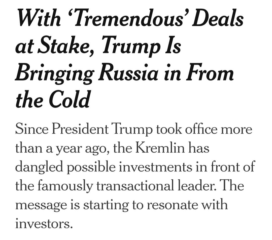 BohuslavskaKate's tweet image. A Texas investor with ties to the Trump family, Gentry Beach, signed a deal last fall with Russian energy giant Novatek to develop natural gas in Alaska — amid ongoing Ukraine war and sanctions.

The NYT reports this as part of broader Kremlin efforts to offer business