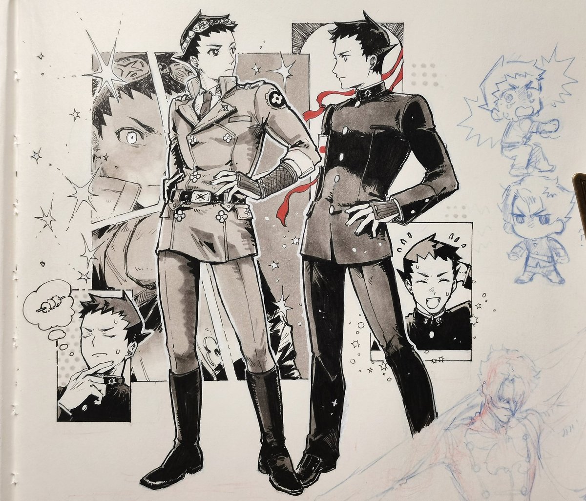 介
那之前的速写代餐练习凑一个完整画面