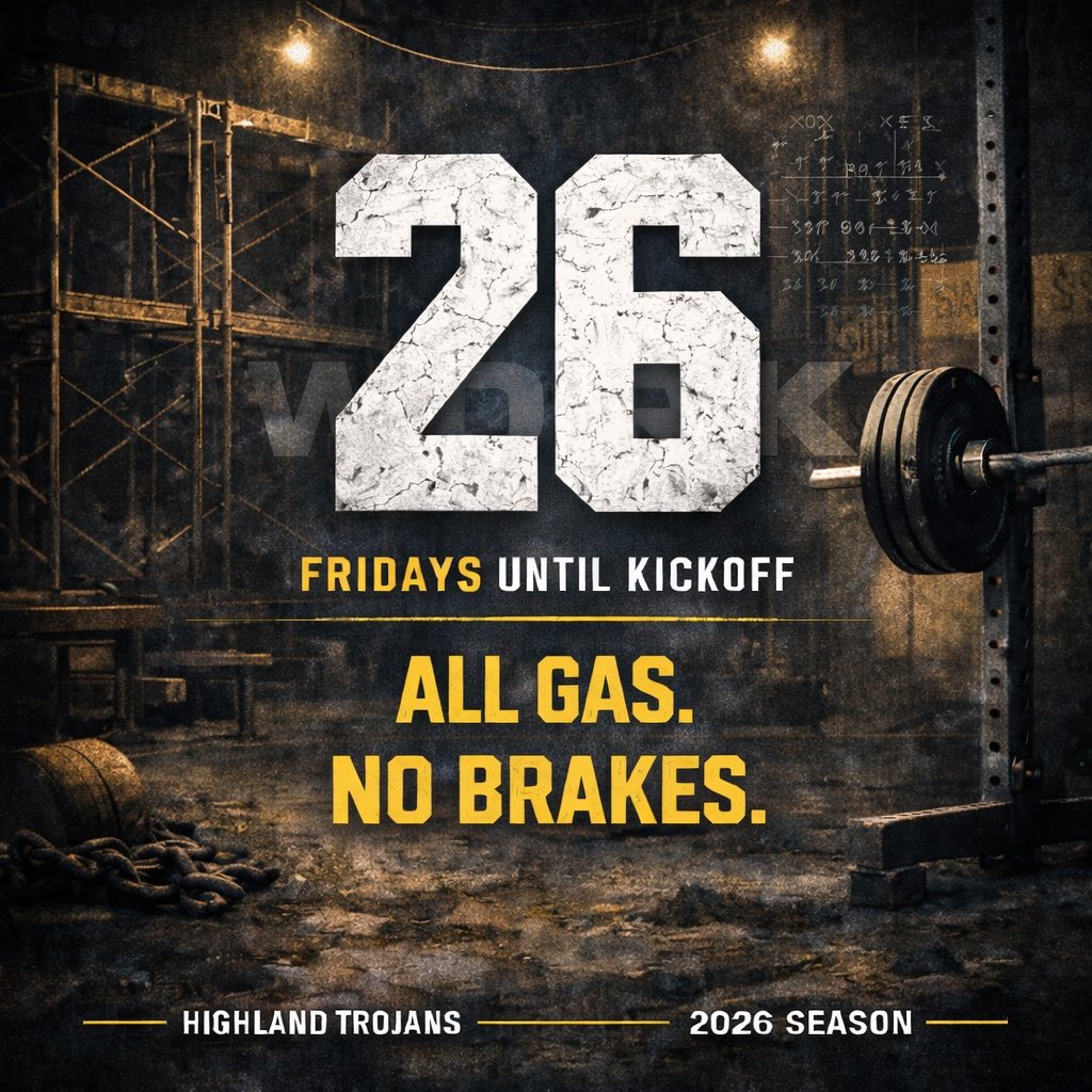 TrojansFB_HHS's tweet photo. Who are you when nobody is watching?
26 Fridays until kickoff.
 Character is built here.
 #WORK https://t.co/jskUGDoz8t