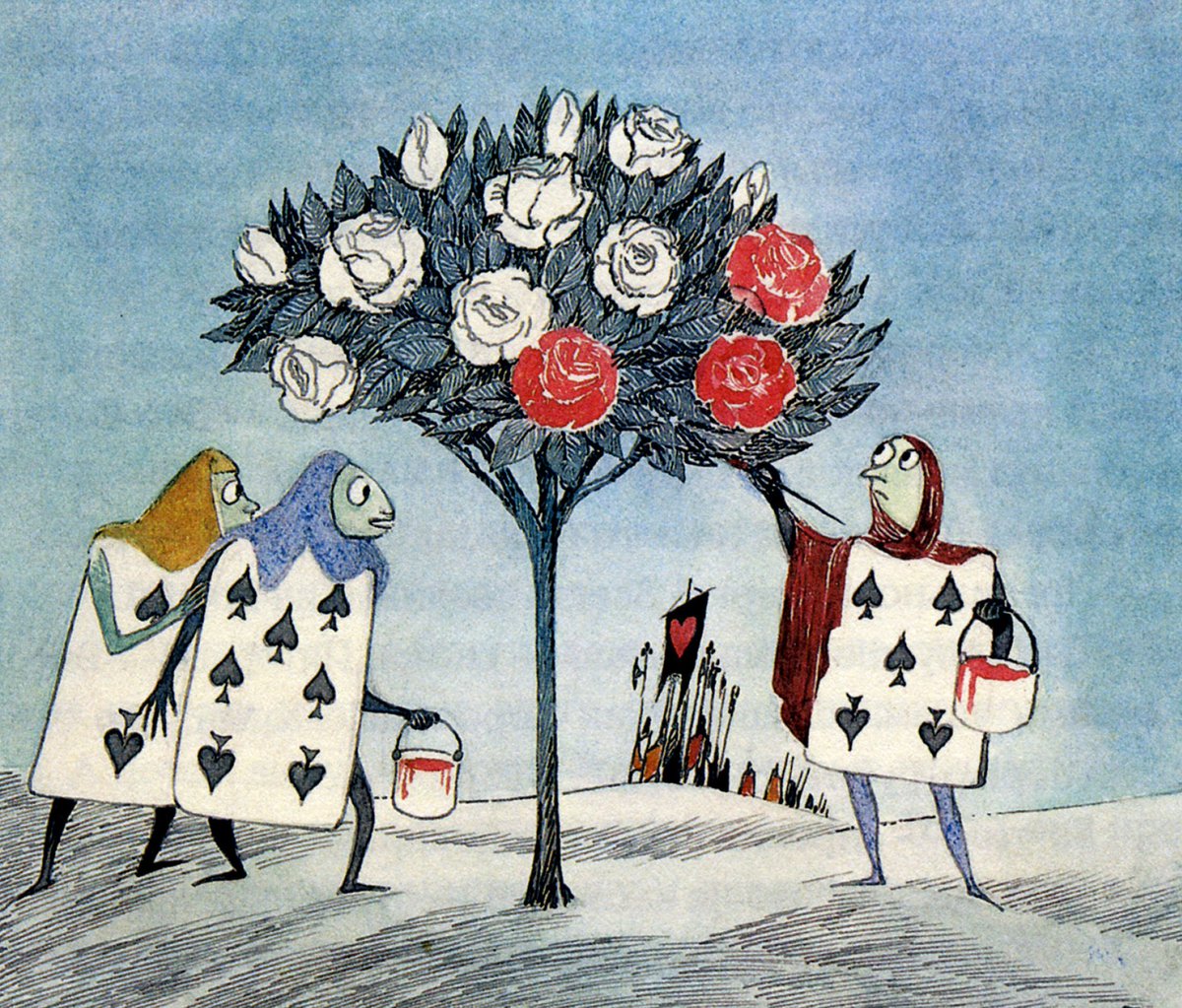 Vulpes_No9's tweet photo. 무민의 작가 Tove Jansson이 그린 이상한 나라의 앨리스...작가가 가진 개성과 스타일, 심플하고 따뜻한 터치, 몽환적인 느낌의 북유럽 정서가 너무도 잘 담겨져 있다... https://t.co/hxMAmMgar6