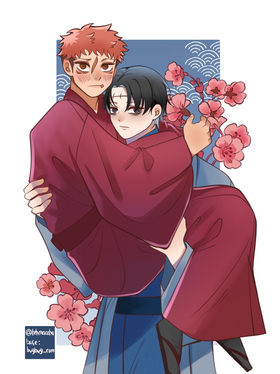 very self indulgent fanart of yuji being carried by yuta #okkoita #乙虎