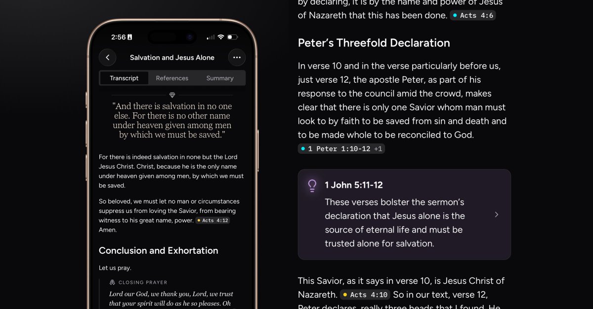 These are actual screenshots from our evening service last Sunday—not prototypes.

We're a church plant meeting in a gym (not acoustically ideal). The accuracy of the formatted, post-processed transcript honestly surprised me.