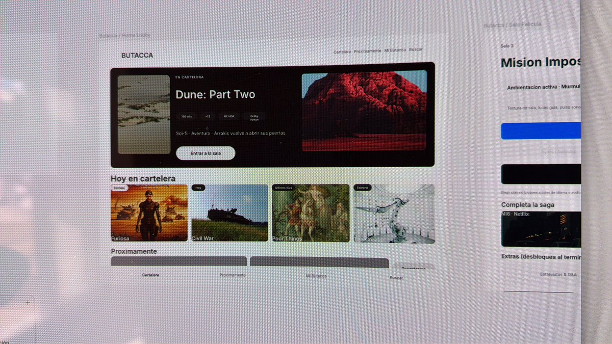 Tenemos pantallas increíbles en casa. Sonido envolvente. Fibra de alta velocidad.
Pero el estreno perdió su magia.
Butacca nace para recuperarla.
Cine en casa. Sin compromisos.
#Butacca #CinemaUncompromised