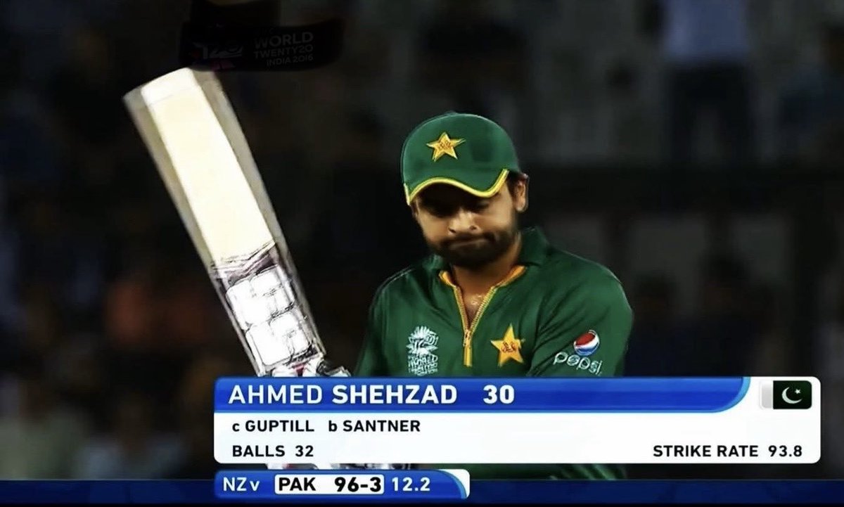 The last time when NZ defeated Pakistan in a T20 WC match was in 2016 WC.

Chasing 181, SHARJEEL KHAN took Pakistan to a flying start. He scored 47 off 25. When he got out, Pak score was 65/1 in just 5.3 overs.

It was at this stage when the Legendary Opener of that Era and