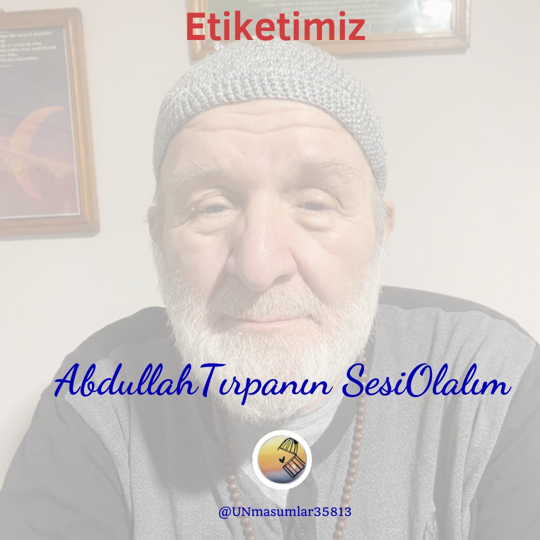 Türkiye saati ile 2⃣ 0⃣ . 5⃣ 9⃣' da başlayacağız.

🔴🟡🔵Etiketimiz ⬇️

AbdullahTırpanın SesiOlalım

Hasta tutuklu 72 yaşındaki Abdullah Tırpan için desteklerinizi bekliyoruz...