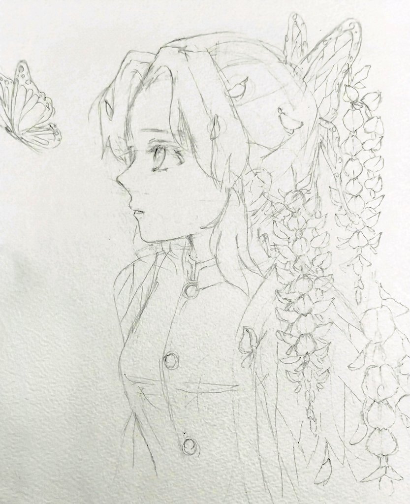 🦋さん
ラフ　アナログ絵