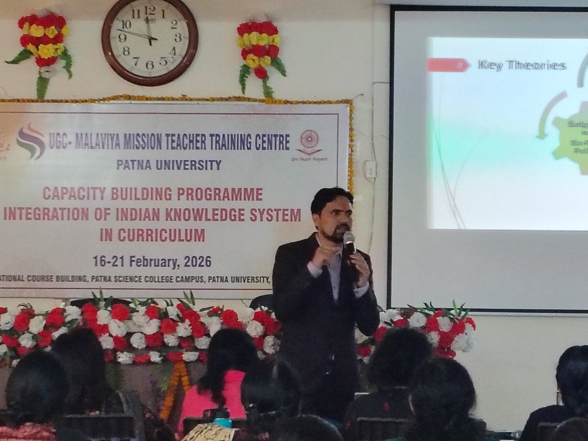 PatnaUniversit's tweet photo. Glimpses of day 5 of UGC Capacity building programme on integration of Indian Knowledge System in Curriculum at MMTTC Patna University (16-21 February 2026)
#IndianKnowledgeSystem #HigherEducation #UGC #CurriculumDevelopment #FacultyTraining https://t.co/JNSizKQYo2
