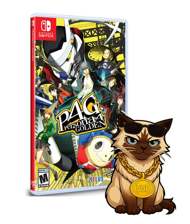 VGP Glitch Giveaway Time!    

Glitch is giving away a copy of Persona 4 Golden Nintendo Switch and her sticker.  

RT, Like and Follow VGP to enter for a chance to win! 

Winner announced Friday,  March 6th, 2026!      

May the paws of fortune be with you 🐾 #P30th